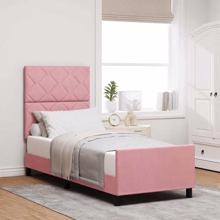 Maison Exclusive - Letto boxspring con testiera Rosa 80 x 200 cm in velluto