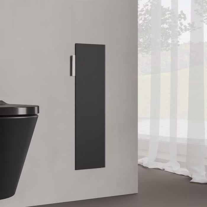Modulo WC a incasso Kronenbach, design a cubo, 60 cm, con frontale in vetro, apertura a destra