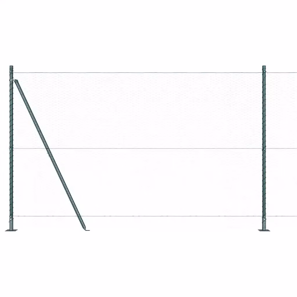 Palo della recinzione rotondo vidaXL in acciaio e PVC verde L: 100 cm, H: 140 cm – 2