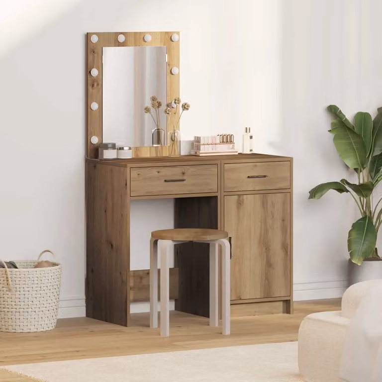 Set di 2 Tavoli da Trucco Moderni vidaXL Marrone L/P/H: 50 x 41 x 135 cm