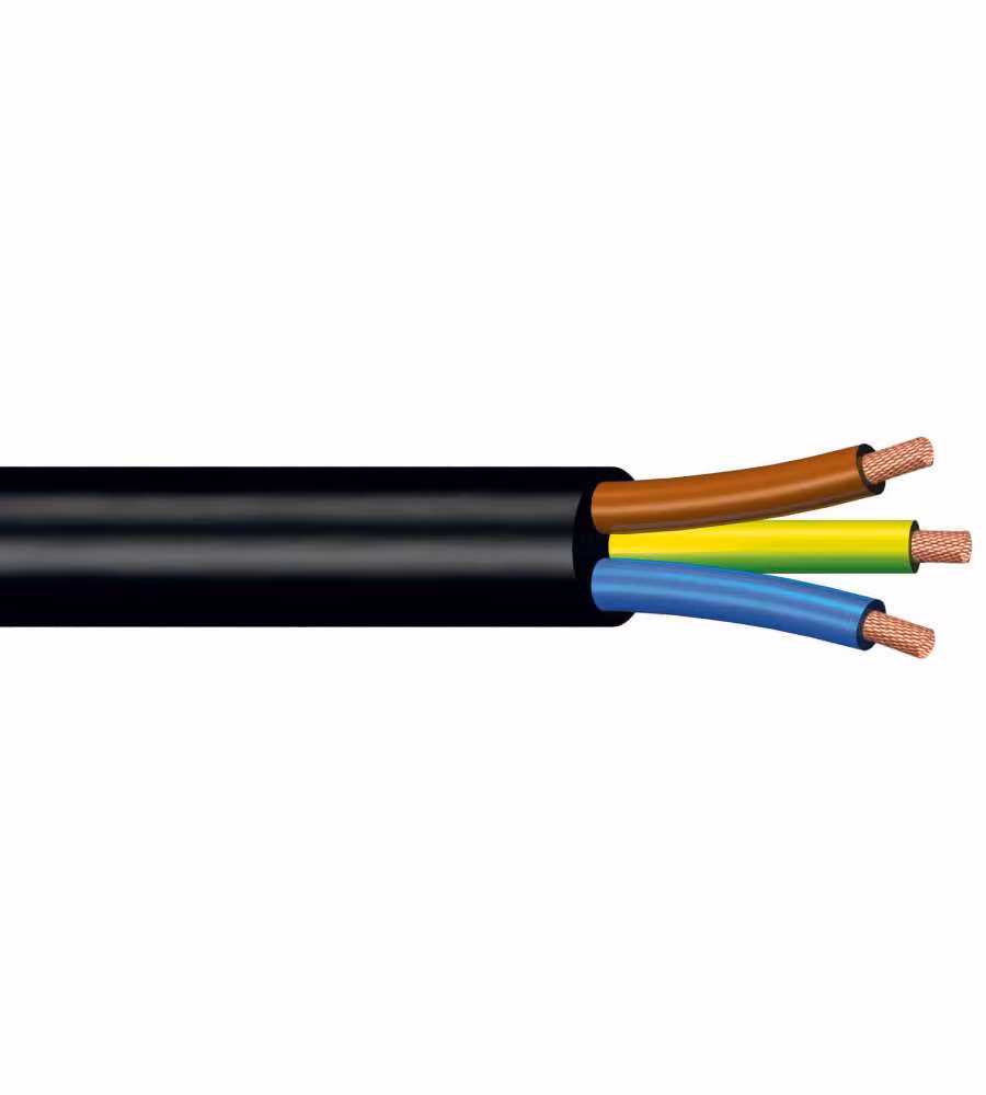 Poly Pool Cavo tripolare H05VV-F 3 x 2,5 mm² nero 1 metro per installazioni