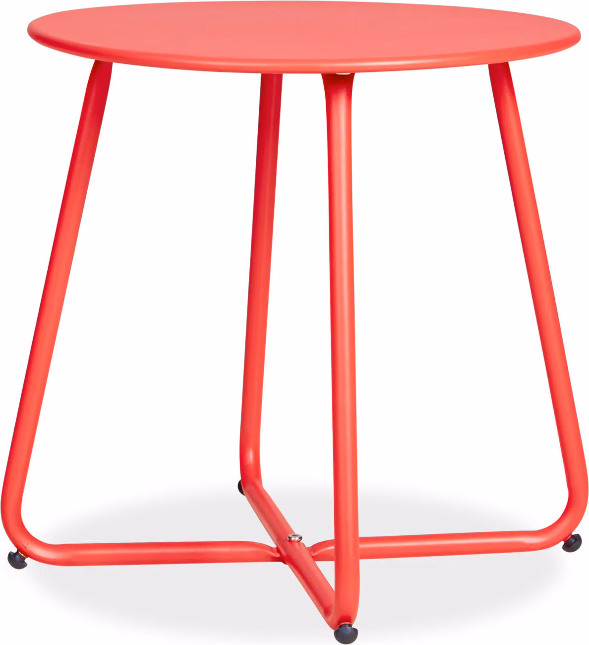 Homestyle4u 2485, tavolino da giardino, tavolo rosso in metallo, ripiano, per interni ed esterni