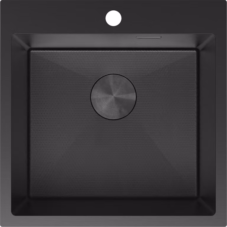 Mexen Solix lavello in acciaio a 1 vasca 500 x 500 mm, nero HC - 6407501000-70HC