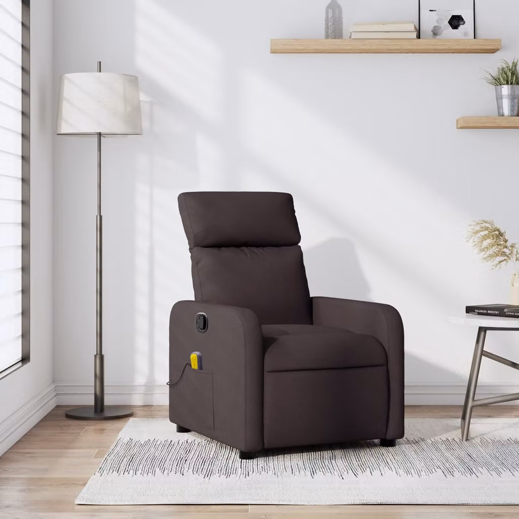 vidaXL Poltrona Reclinabile Relax per Soggiorno in Tessuto Marrone con Braccioli L/P/H: 89,5 x 66,0 x 95,5 cm