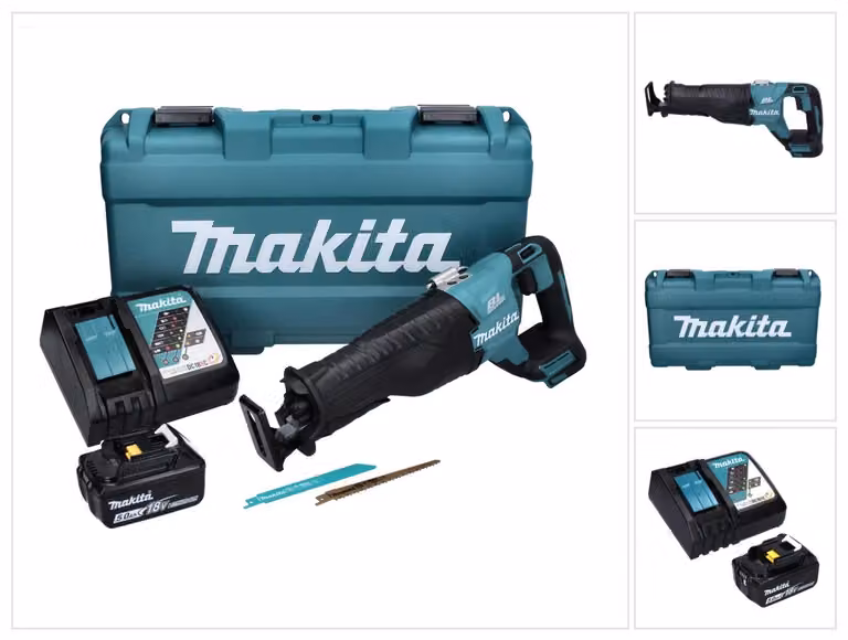 Sega a batteria Makita DJR 187 RT1K 18 V Brushless + 1x batteria 5,0 Ah + caricabatterie + custodia