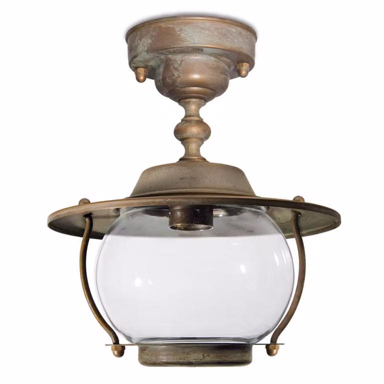 Moretti Luce Plafoniera da esterno Adessora Ø 26,5cm ADESSORA, Bronzo / Ottone antico, Ottone, Antico, Plafoniera