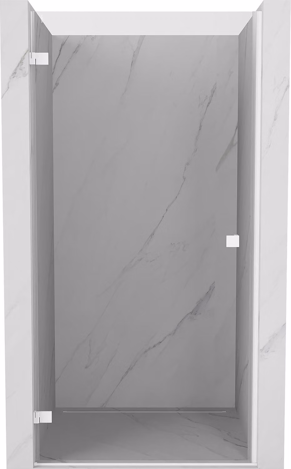 Mexen Lunar-B porta doccia a battente sinistra 65 cm, trasparente, bianco - 832-065-000-20-00-L