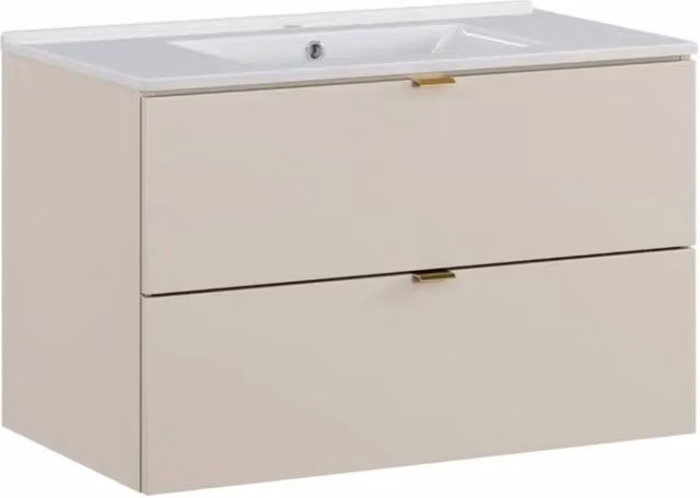 Set da bagno BELLA: mobile sotto lavabo 80cm + lavabo incassato rettangolare