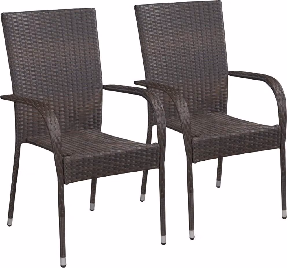 vidaXL set da pranzo da giardino 3 pezzi marrone