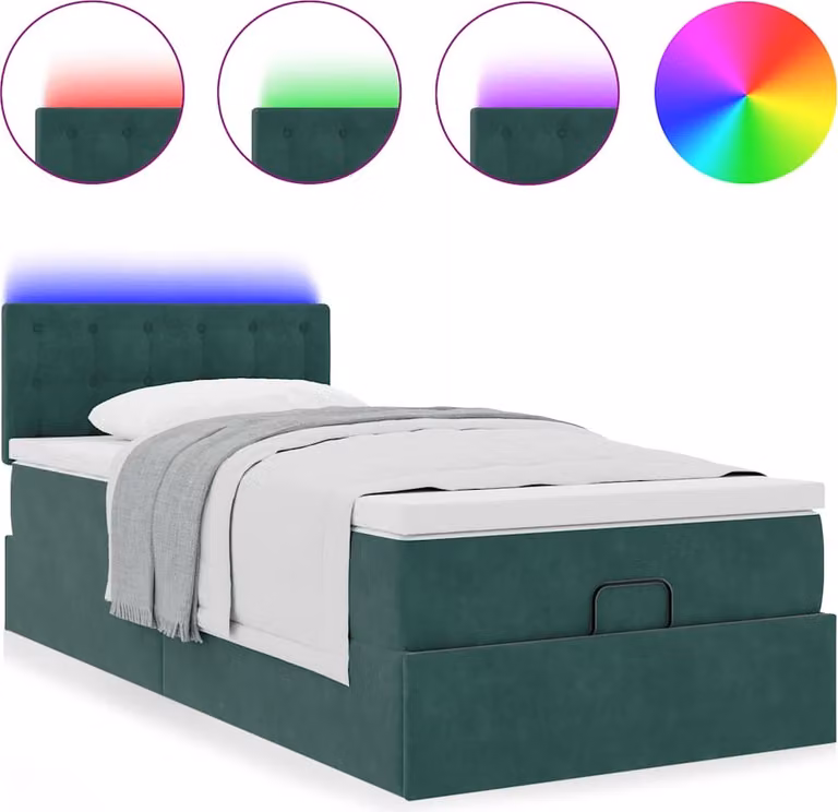 Struttura Letto Pouf con Materasso 90x190 cm in Velluto