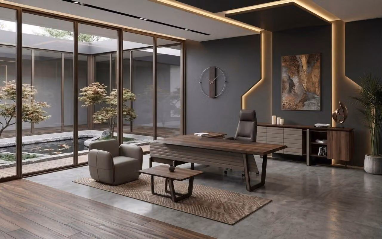 Set da ufficio: scrivania, consolle, tavolino da caffè, design moderno