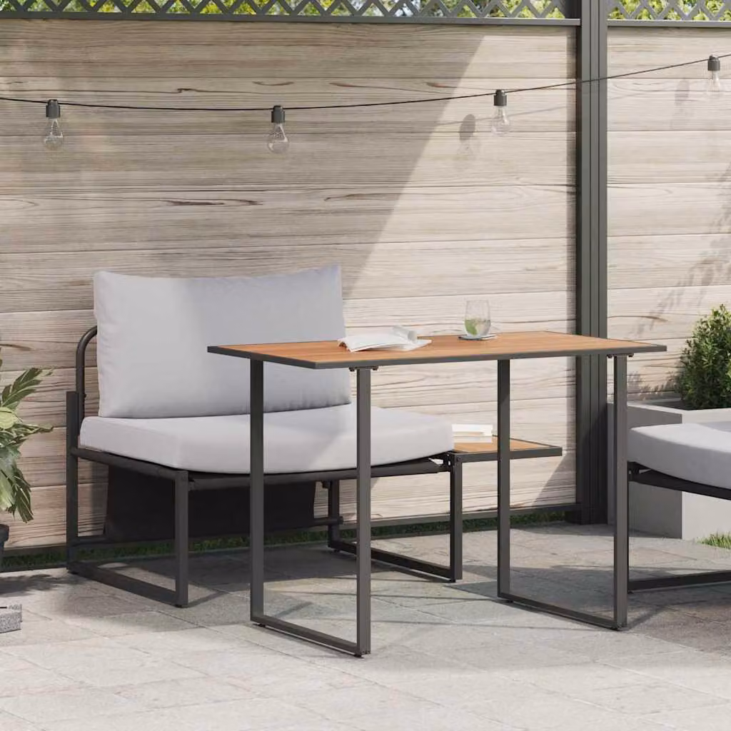 Maison Exclusive - Set da giardino in acciaio, 2 pezzi, colore grigio chiaro