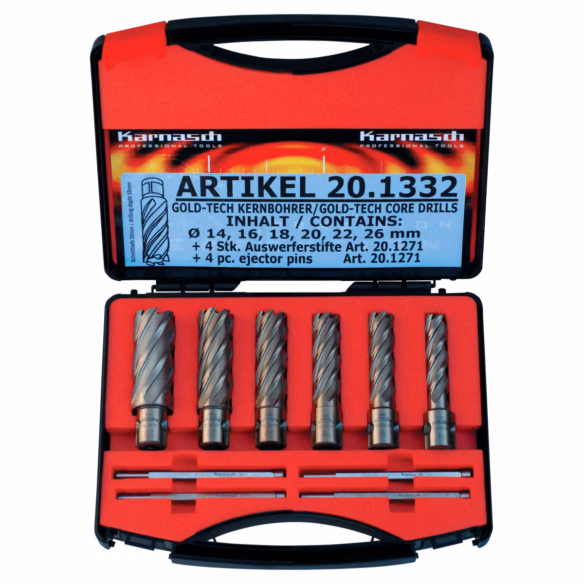 Set di punte da carotaggio Metallkraft GOLD-LINE 55, 38720.1332