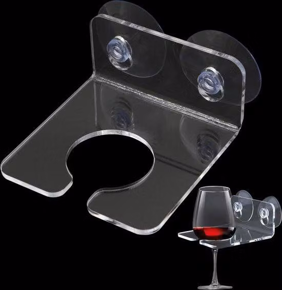 Portabottiglie da vasca con ventosa, portatile, per decorare il bagno