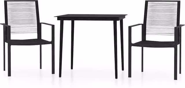 Set Mobili da Pranzo per Giardino 3 pz | Set Salotto da Giardino Nero