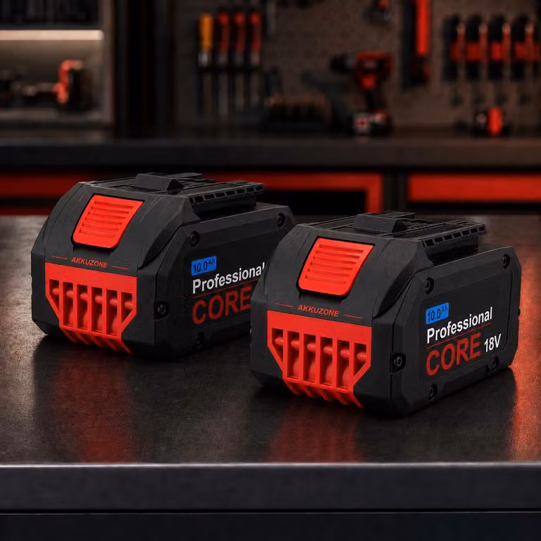 2 batterie agli ioni di litio da 18V e 10.0Ah, compatibili con Bosch Professional 18V / ProCORE – Set di batterie di ricambio ad alte prestazioni per utensili a batteria