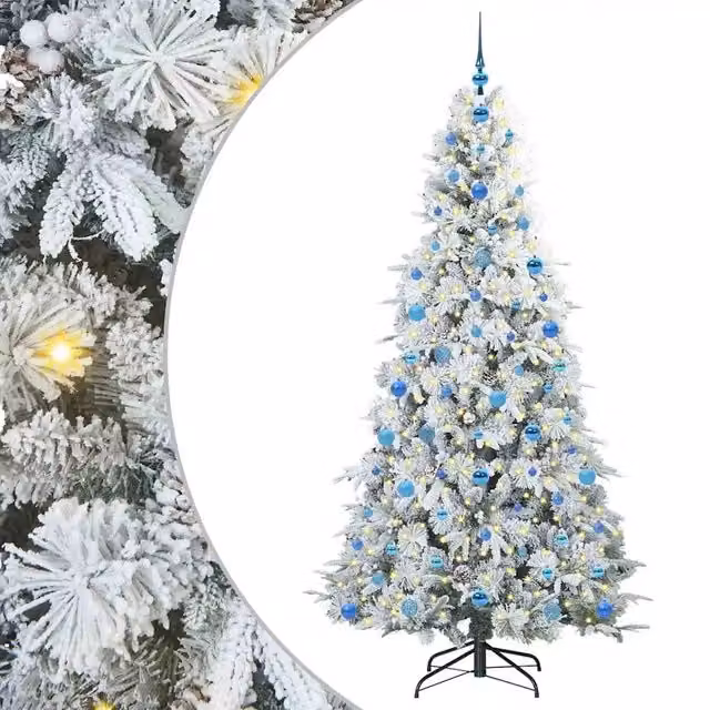 Albero di Natale | Decorazioni natalizie Artificiale con Rami Pieghevoli Bianco 210 cm