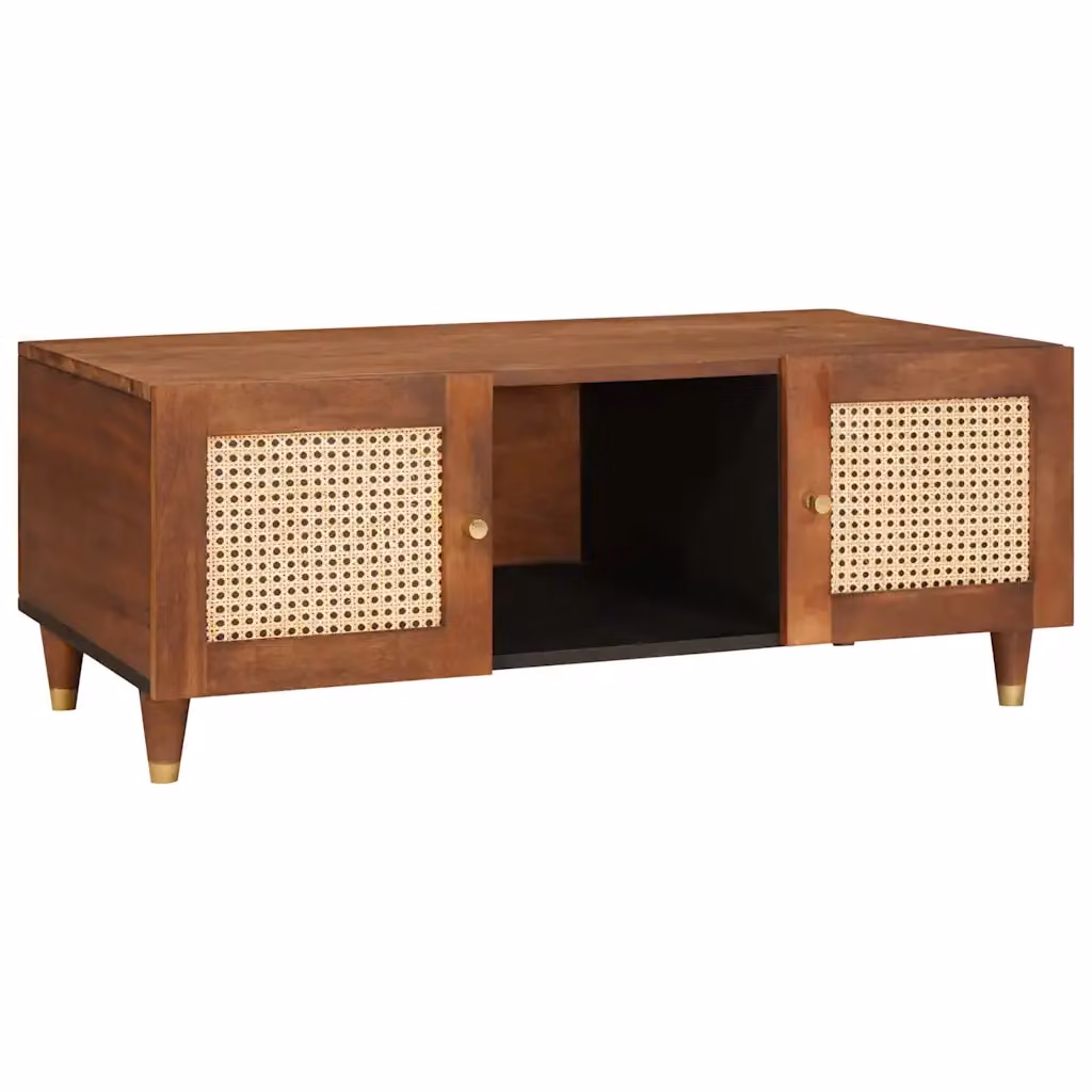 vidaXL Tavolino da salotto moderno in legno di mango massello marrone L: 100 cm, P: 54 cm, H: 40 cm