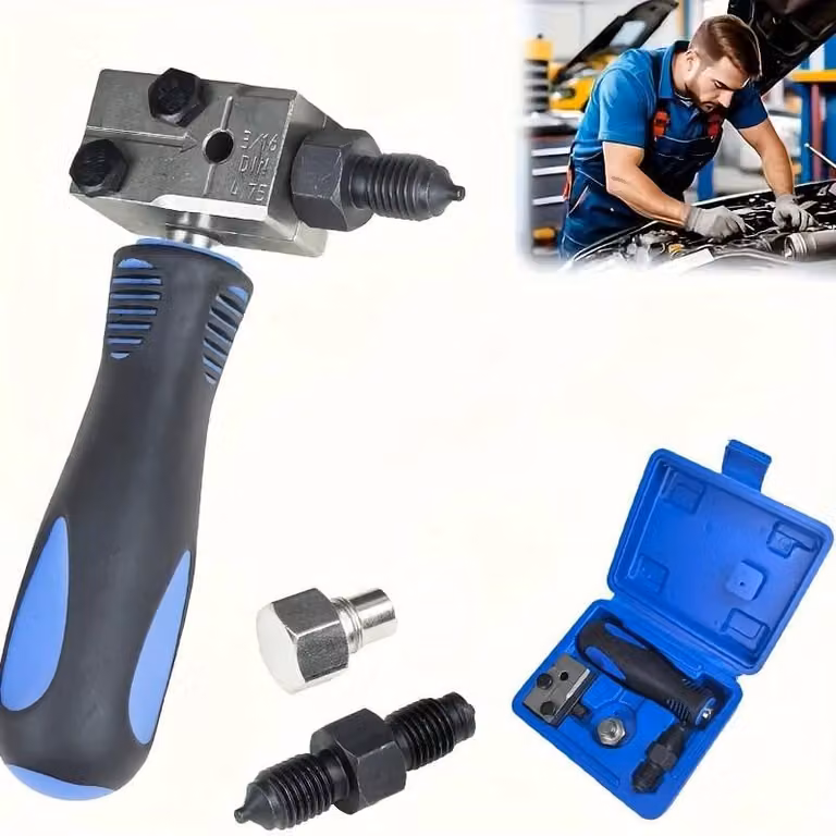 Kit per la realizzazione di raccordi a cono per tubi freno (3/16"). Kit di strumenti per la riparazione di tubi freno resistenti. Kit di strumenti per la realizzazione di raccordi a cono per tubi freno, ideale per motociclette