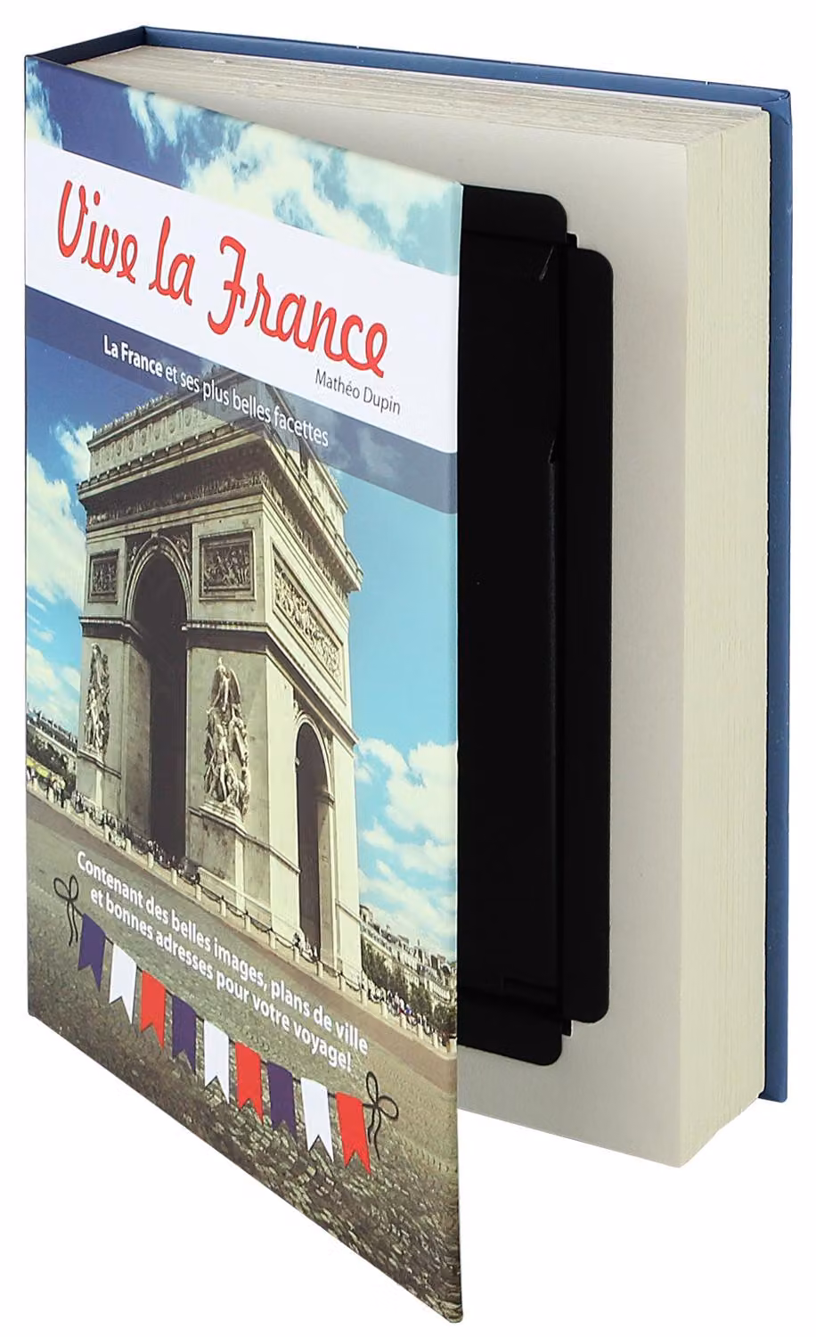 Cassaforte per libri, nascondiglio per denaro con pagine di carta, HMF 80925, 23 x 15 x 4 cm, Francia