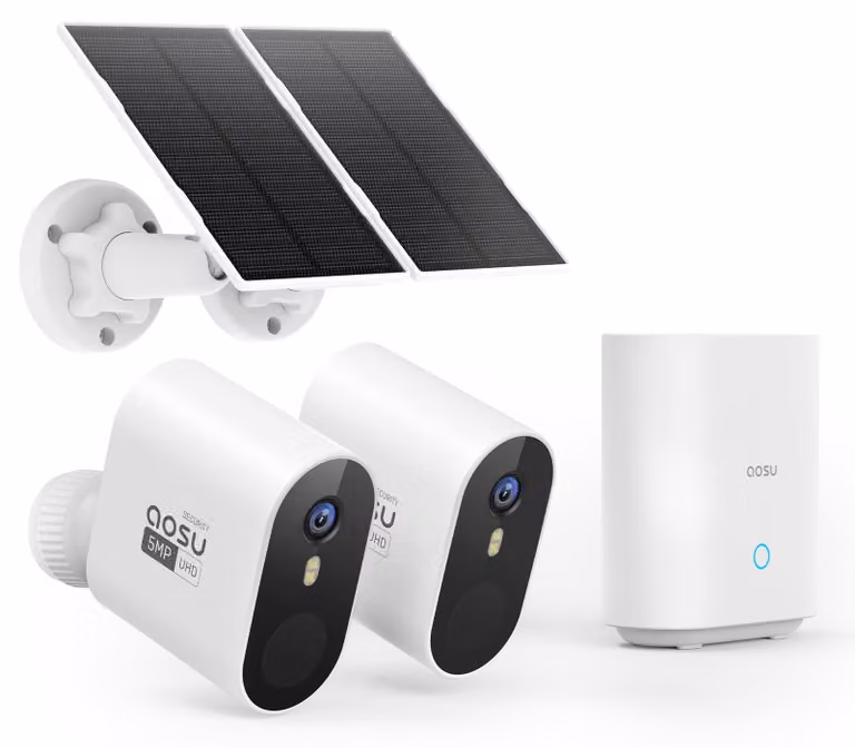 Telecamera di sicurezza esterna - Telecamera Wi-Fi con 32 GB di memoria interna - Sensore da 5 MP - Visione notturna a colori