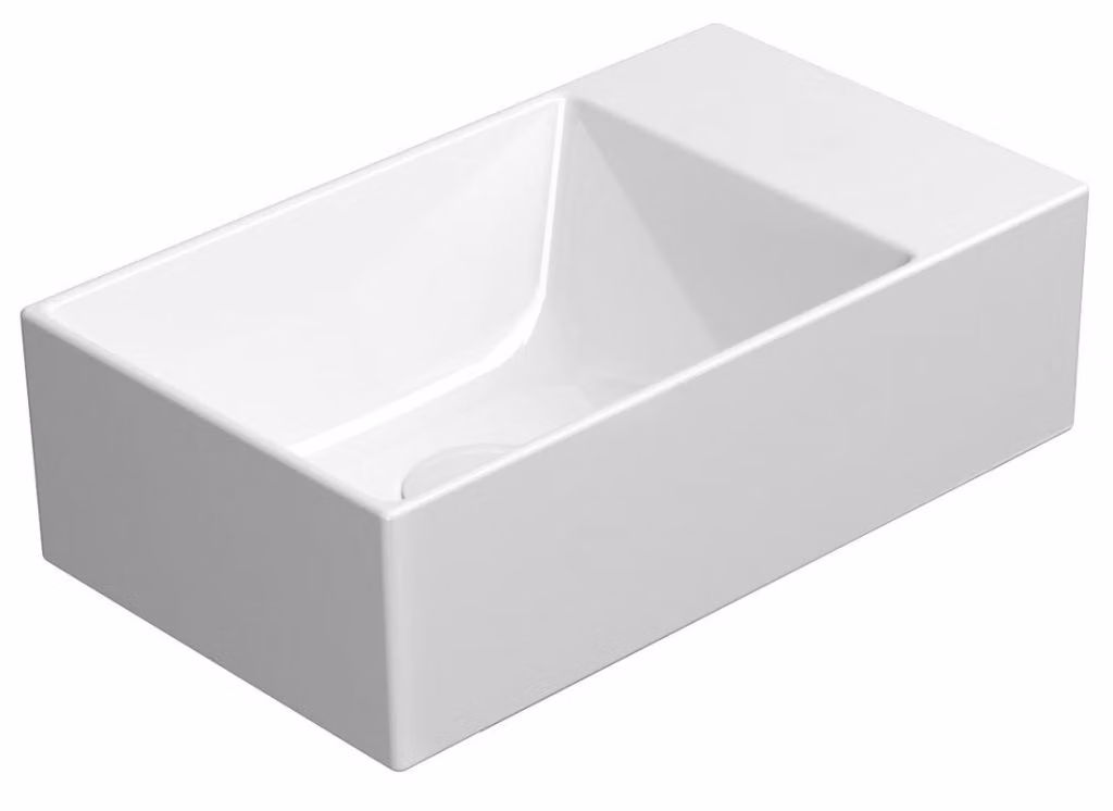 Sapho GSI Kube X - Lavabo 400x230 mm, senza sfioratore, senza foro per rubinetto, ExtraGlaze, bianco 9484011