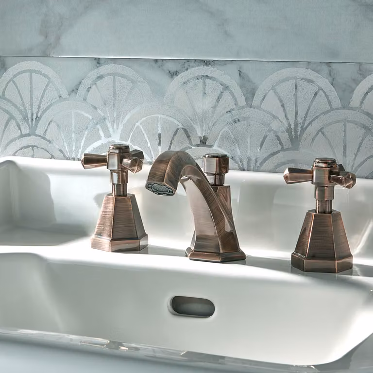 Rubinetto Miscelatore per Lavabo a 3 Fori - Bronzo Spazzolato - Earlham