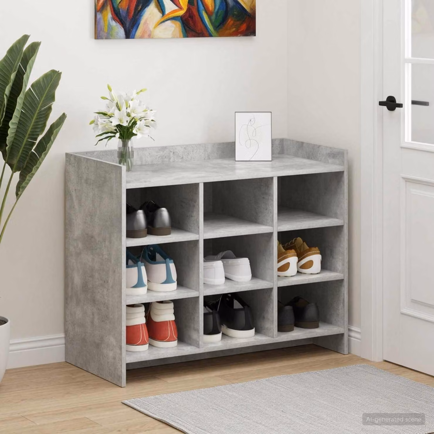 Mobile porta scarpe vidaXL moderno Grigio, L: 85 cm, P: 39,5 cm, H: 70 cm