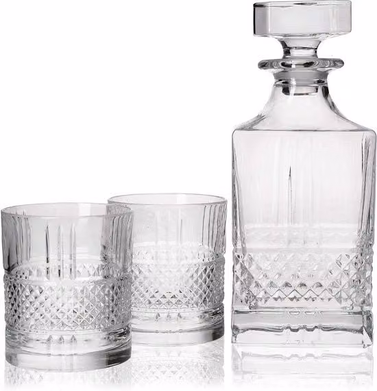 Set di bicchieri di cristallo per whisky - 3 pezzi - con confezione di lusso