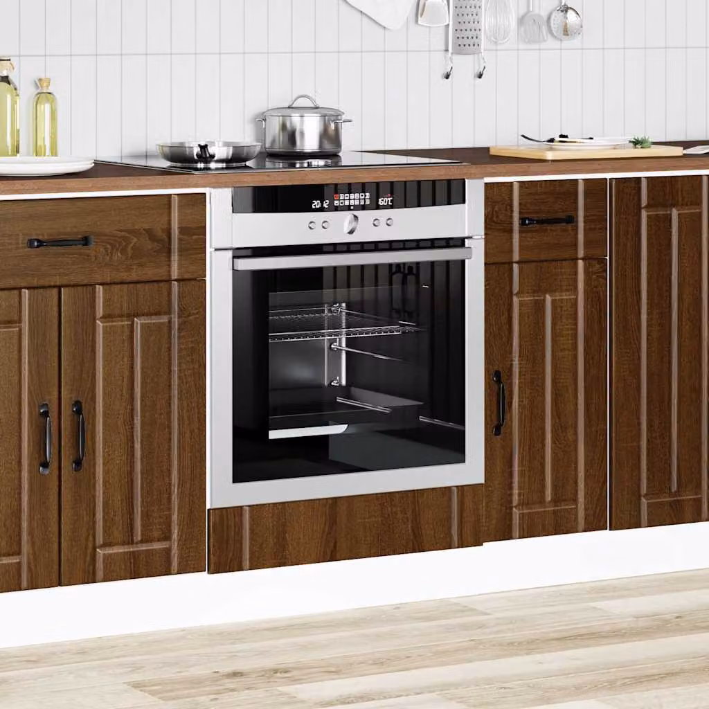 Armadio per forno da incasso vidaXL Lucca in legno marrone con ante a battente