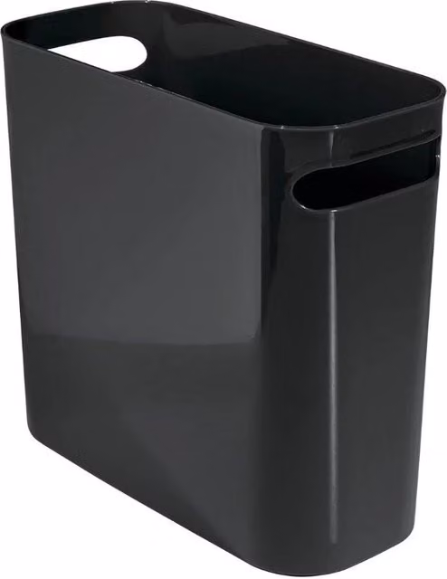 Contenitore per rifiuti in plastica nero per camera da letto, bagno o ufficio con design moderno