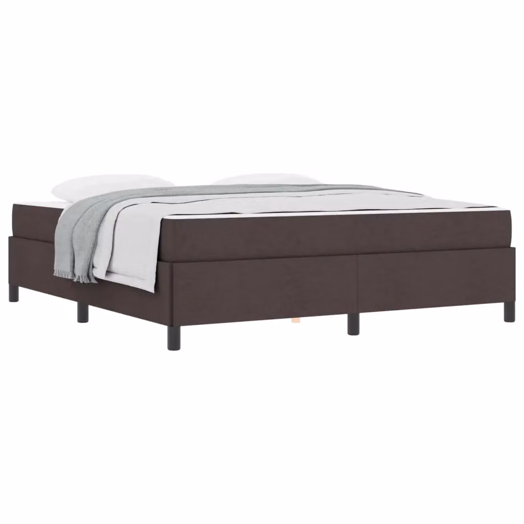 Letto a molle moderno vidaXL in tessuto marrone con struttura in legno, L/P/H: 180 x 200 x 200,5 cm – 2