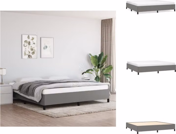 vidaXL Struttura letto grigio scuro 200x200 cm in tessuto - Letti e strutture letto
