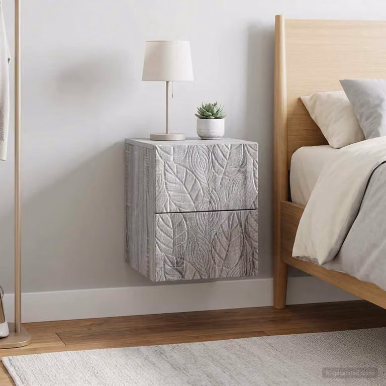 Set di 2 comodini sospesi vidaXL in stile moderno colore grigio L 34,5 cm x P 33 cm x H 40 cm