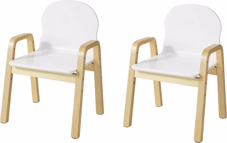 Sedia - Sedia girevole - Struttura in legno - Senza imbottitura - Richiede assemblaggio - Bianco