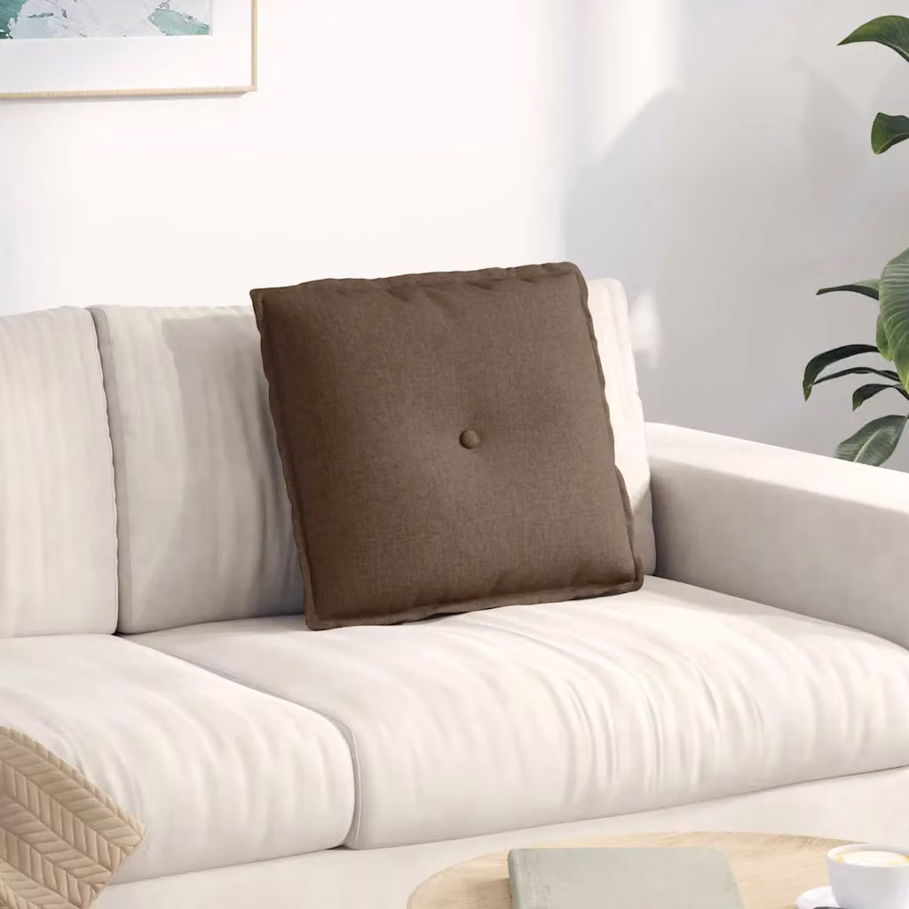 Cuscino per schiena vidaXL marrone con rivestimento rimovibile in poliestere L 50 cm x P 19 cm x H 45 cm