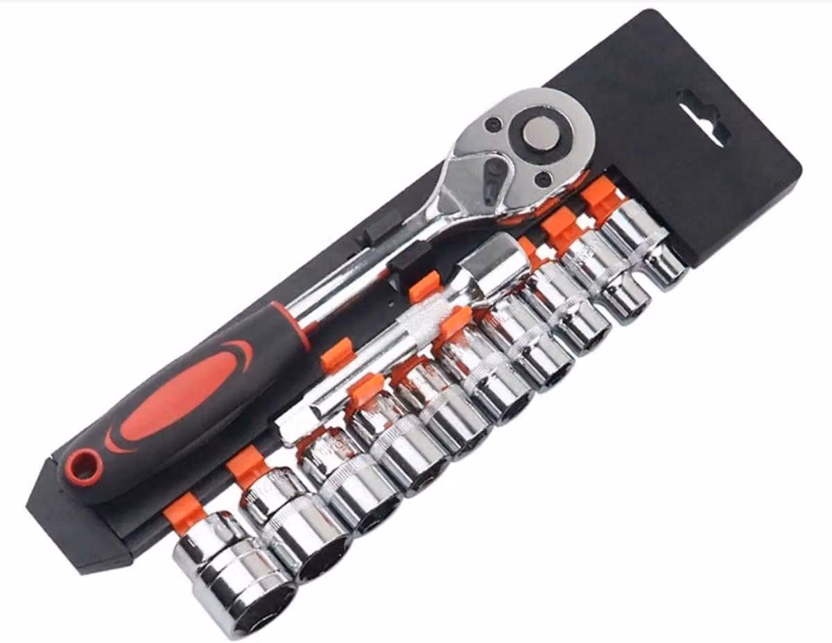 Chiavi dinamometriche da ½” – Set da 12 pezzi – Attrezzi per biciclette – Meccanismo a cricchetto reversibile – Acciaio al cromo-vanadio – Regolabili da 10 a 150 Nm