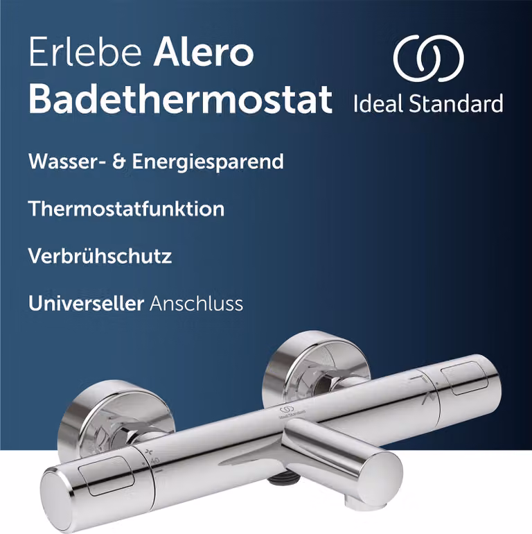 Termostato per bagno Ideal Standard Alero a vista, protezione antiscottatura – Cromo