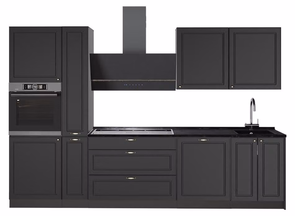 Cucina componibile Vicco Fame-Line Oro-antracite rustico/Antracite 310 cm, PL Antracite, Model 64249