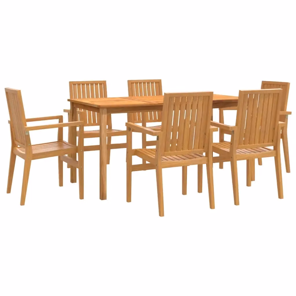 Set da pranzo da giardino vidaXL in legno di teak marrone composto da 7 pezzi – 2