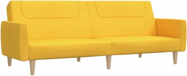 Divano letto | Sof¨¤ letto | Letto singolo a 2 Posti Giallo in Tessuto