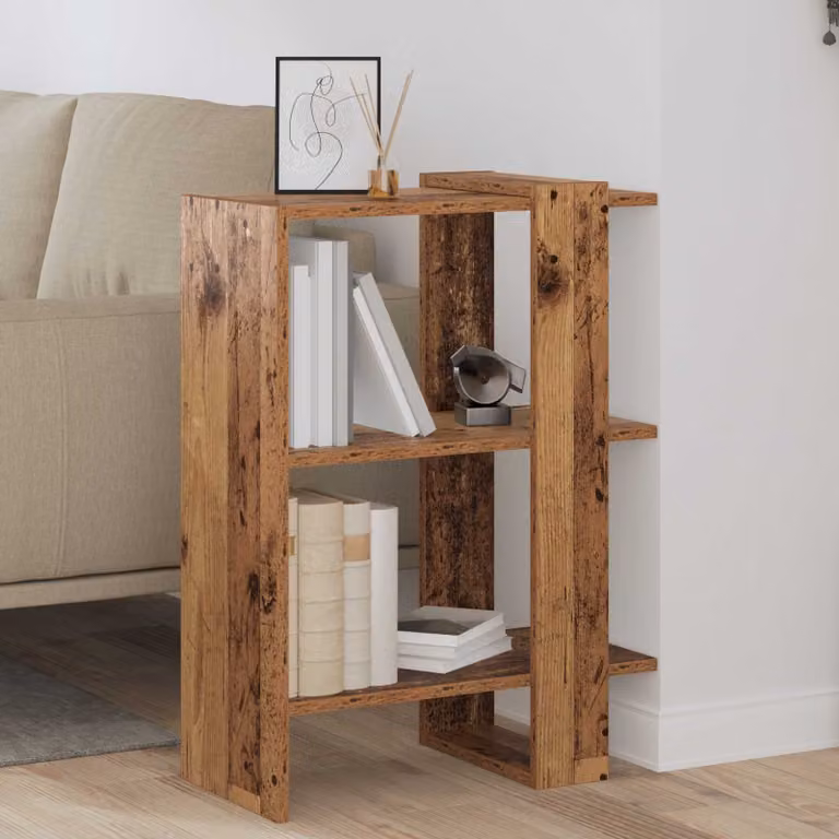 Libreria vidaXL a 2 livelli in legno ingegnerizzato marrone, L 52 cm x P 25 cm x H 71,5 cm