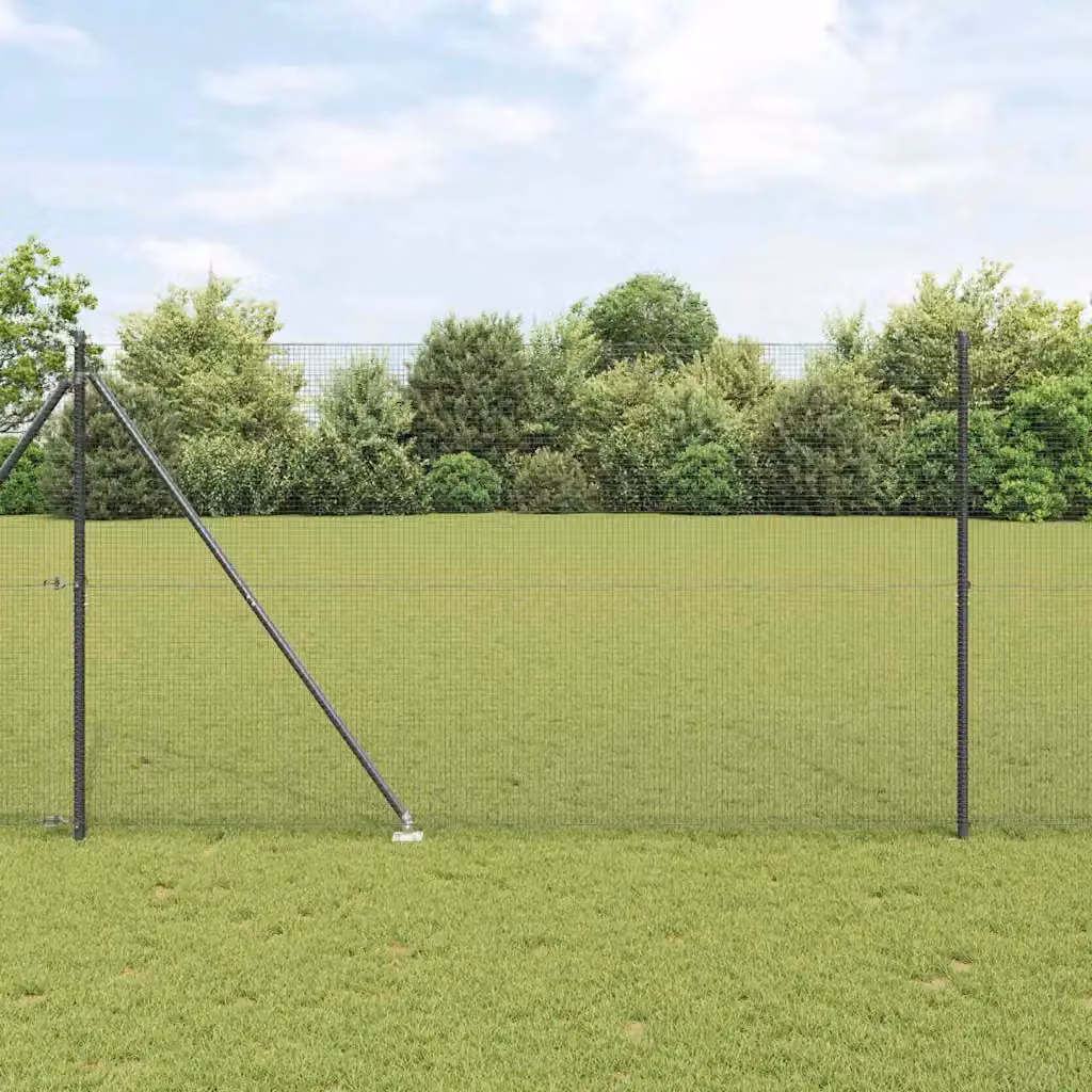 Recinzione in rete saldata vidaXL in acciaio rivestito in PVC Grigio, L: 10 m, H: 1,6 m – 1