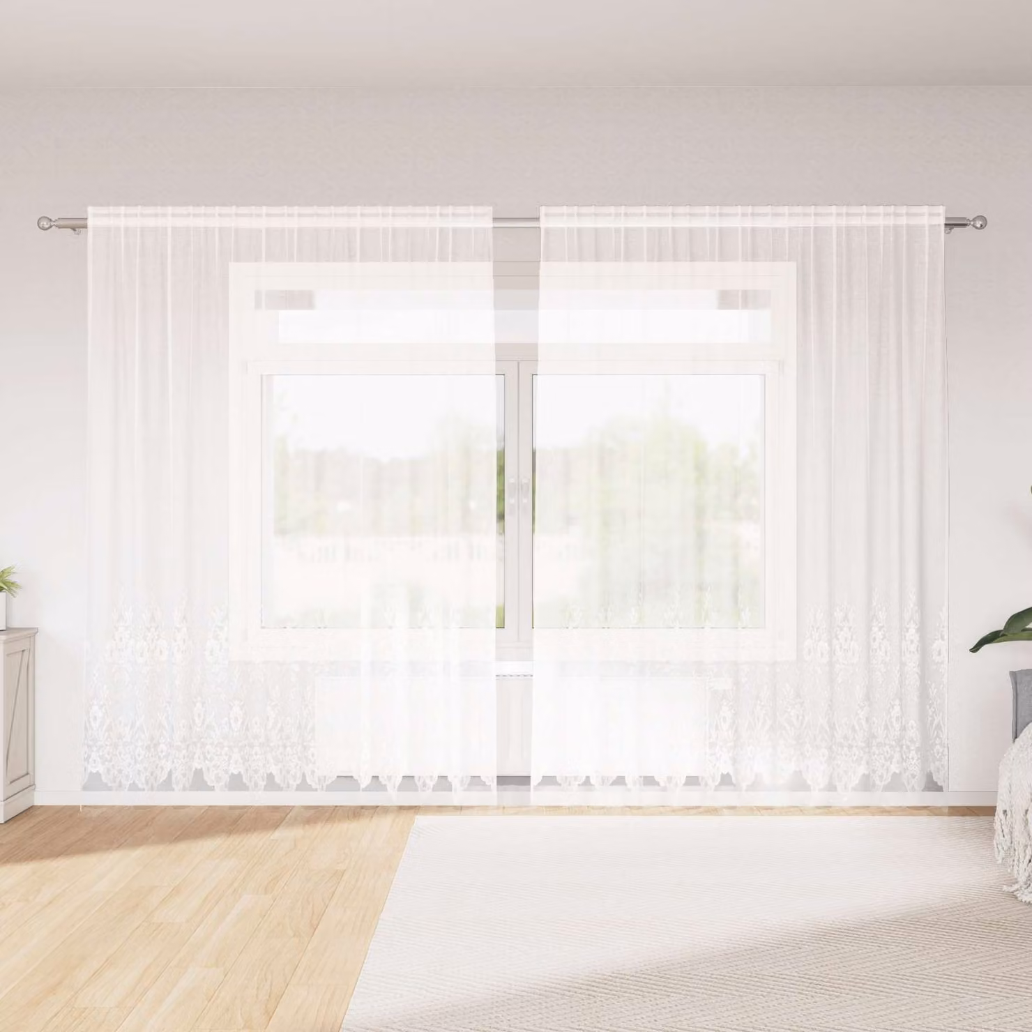 vidaXL Tenda in Pizzo Bianco 220 x 300 cm Poliestere