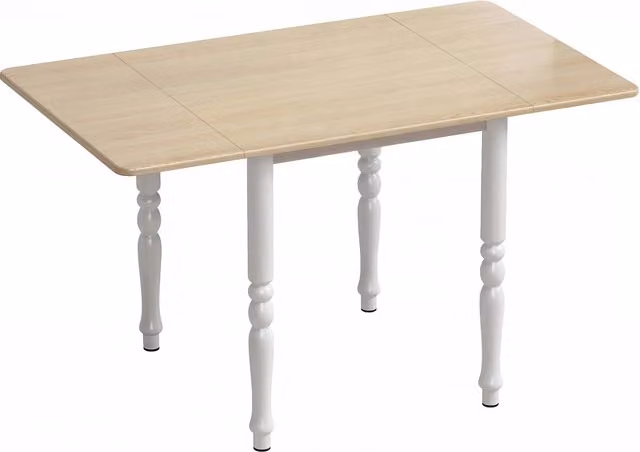 Tavolo da pranzo pieghevole GIORDANOSHOP con piano ribaltabile in MDF e struttura in metallo, L/P/H: 134 x 80 x 75 cm, disponibile in bianco o marrone