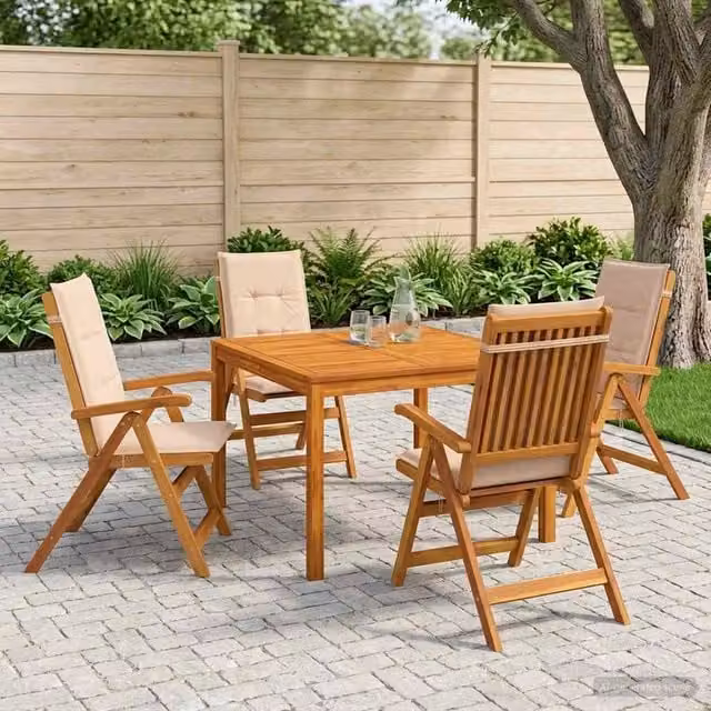 Set da pranzo da giardino 5 pezzi Naturale 3434616