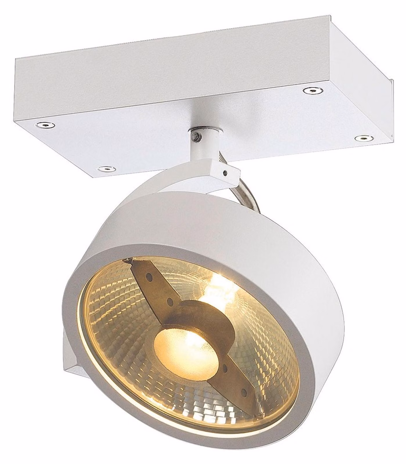 Potente faretto SLV Kalu con rotazione di 350°, variante: 280 x 180 x 90 mm, 75 W, bianco