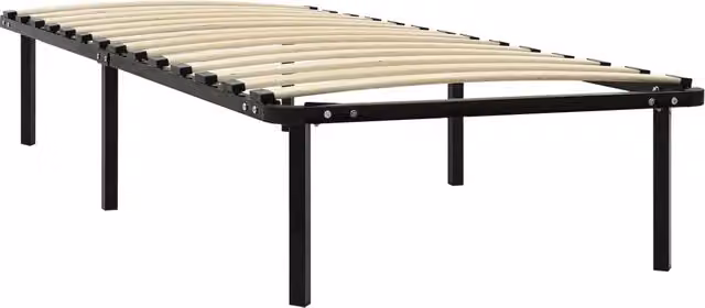 Letto singolo Design In in metallo nero e legno di pino con doghe fisse L/P: 100 x 200 cm