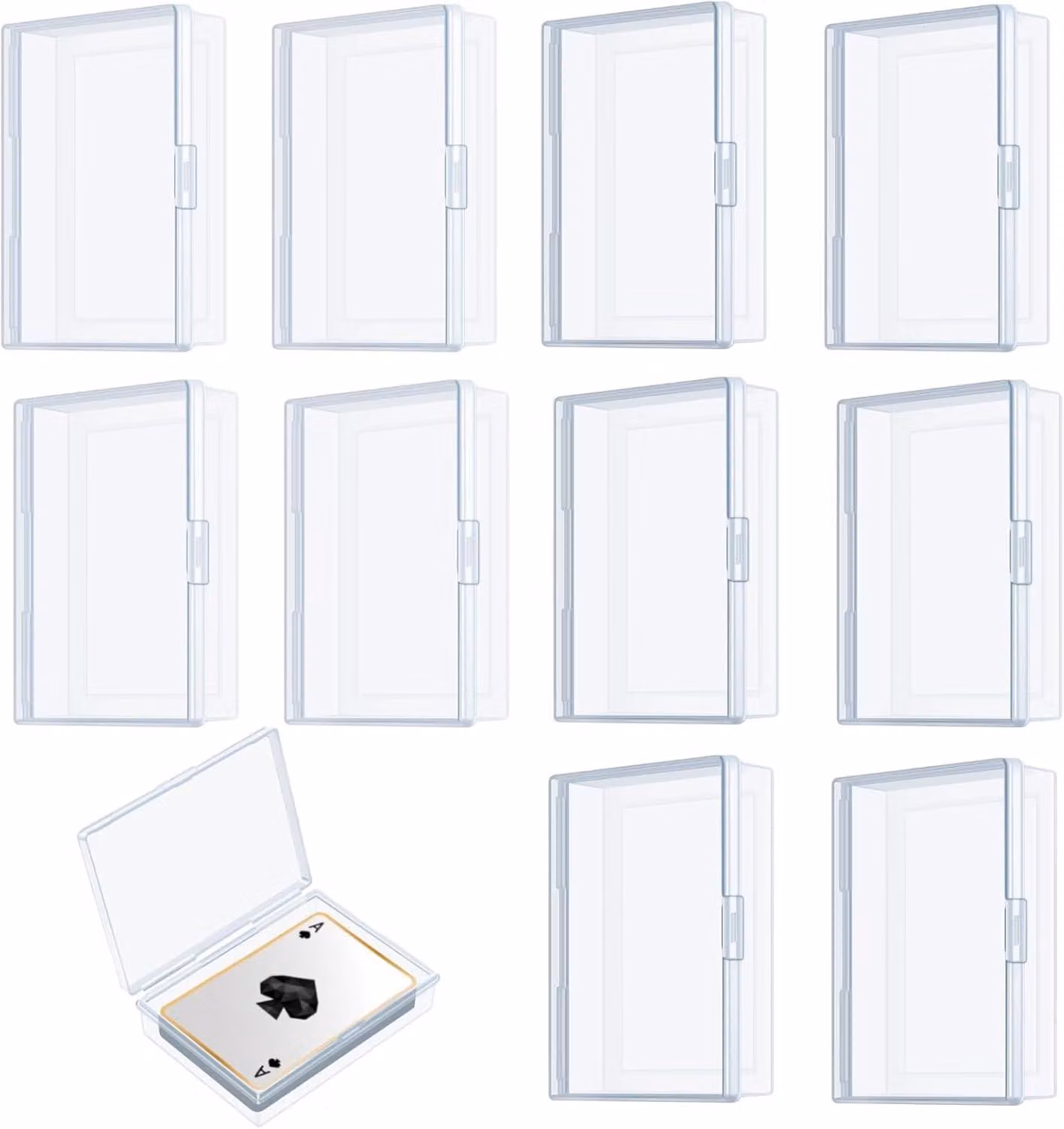 Scatole di conservazione per carte da gioco, 10 pezzi, trasparenti con coperchio, ideali per piccoli oggetti e articoli di artigianato