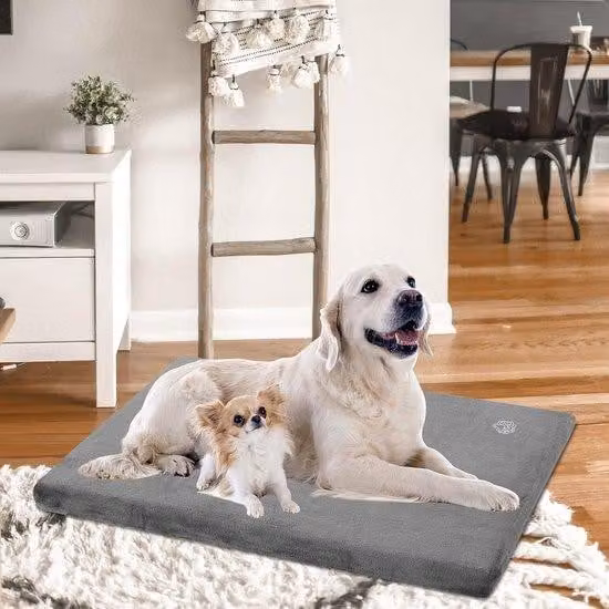 Cuccia per cani di taglia grande, cuscino lavabile, cuccia impermeabile XXL 119x74x7,6 cm, cuscino adatto per gabbie, tappetino per cani con rivestimento sfoderabile e lavabile per cani di taglia grande, grigio